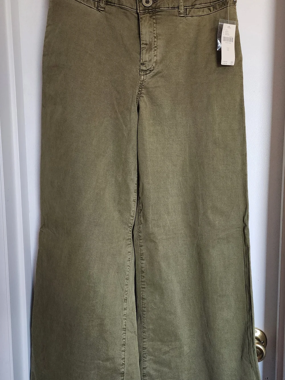 Pilcro Wide-leg Olive Green Pants Size 29